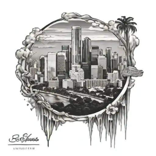 los angeles skyline tattoo tattoo design idea