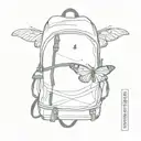 backpacker freedom with butterfly  tattoo design idea