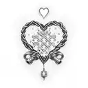heart pistol rosary beads tattoo design idea