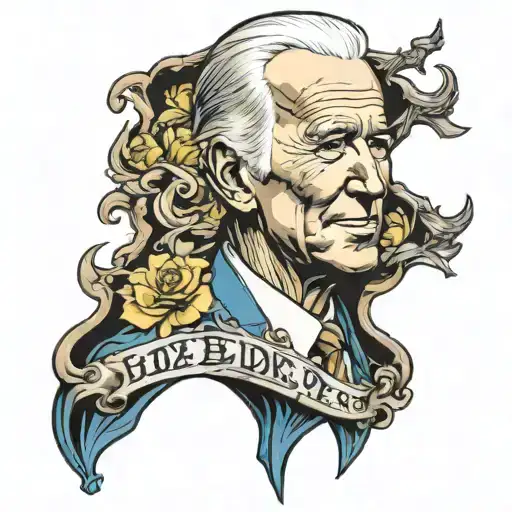 joe biden as woman tattoo design idea