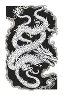 twin dragons tattoo design idea