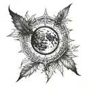 gothic full moon tattoo design idea