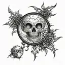 gothic full moon tattoo design idea