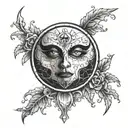 gothic full moon tattoo design idea
