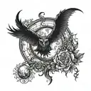 gothic full moon tattoo design idea