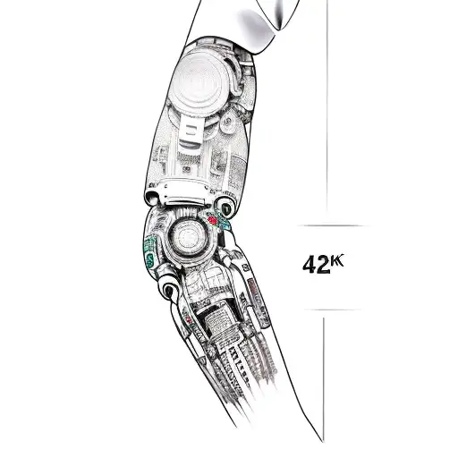 a robot arm tattoo design idea