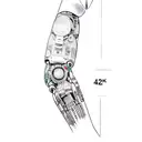 a robot arm tattoo design idea