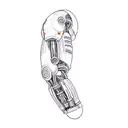 a robot arm tattoo design idea