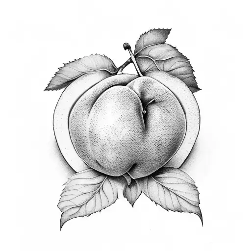 apricot fruit tattoo design idea