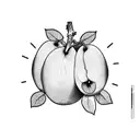 apricot fruit tattoo design idea