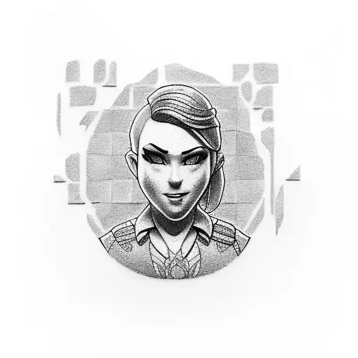 Tattoo of a Lego figure with bricklayer tools in hand tattoo tattoo design idea