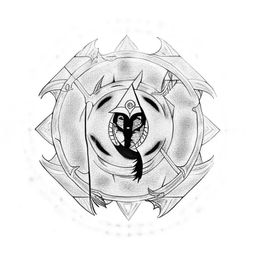 Uchiha Itachi, moon,  Horus and Maya God  tattoo design idea