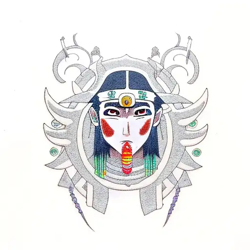 Uchiha ItachI, moon, and  Egyptian god Horus and Maya God  tattoo design idea