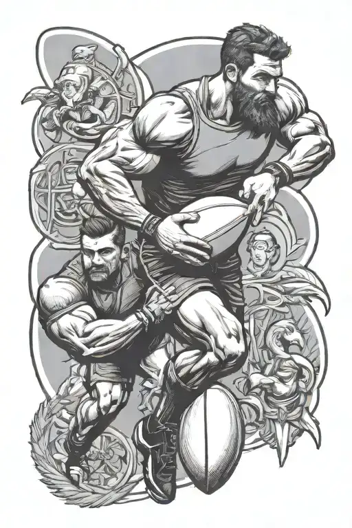 leon rugby y crossfit athlete lifting tattoo design idea
