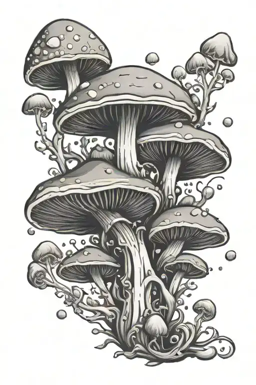 Something psy mushroom tattoo design idea