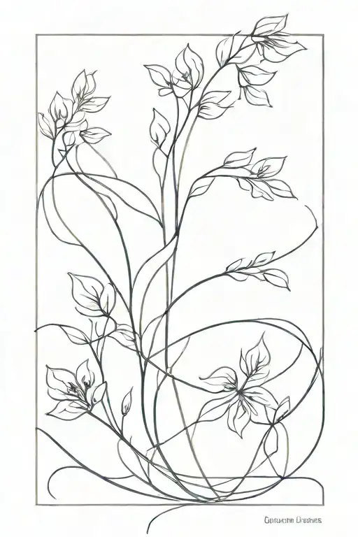 straight line with regular marks and curved embelisments tattoo design idea