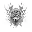 burning Hawk  tattoo design idea