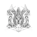 peruvian tumi with design tattoo design idea