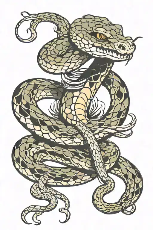 snake eating its own tail tattoo design idea