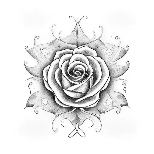 tatuaje de flor cataleya con el nombre tanya en cursiva en el tallo tattoo design idea