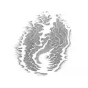 Map of Nova Scotia with a wave crashing over it tattoo design idea