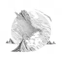 Map of Nova Scotia with a wave crashing over it tattoo design idea