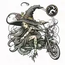 witch tattoo design idea