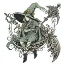 witch tattoo design idea