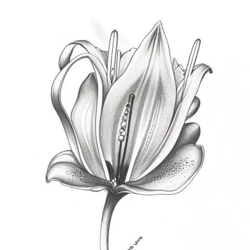 new school lily flower tattoo design idea
