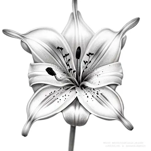 realistic lily flower tattoo design idea