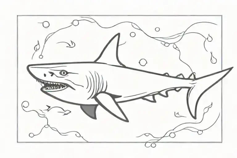 shark swimming tattoo design idea
