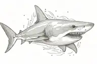 shark swimming tattoo design idea