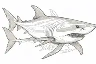 shark swimming tattoo design idea