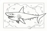 shark swimming tattoo design idea