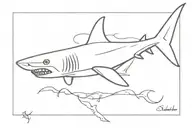shark swimming tattoo design idea