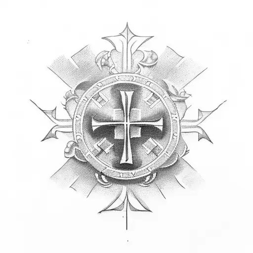 Create a tattoo of the cross of Burgundy, naval ensign of the Spanish empire tattoo design idea