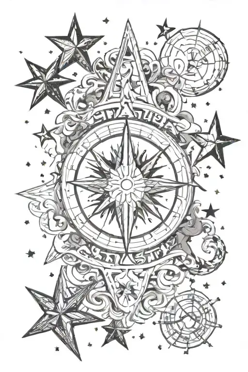 per aspera ad astra, stars tattoo design idea