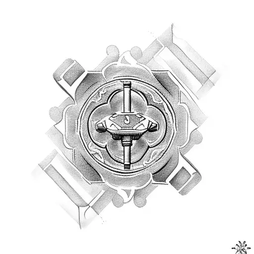 A blackwork tattoo featuring iconic video game symbols intertwined with intricate bicycle gears tattoo design idea