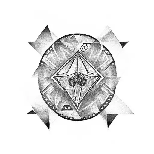 A blackwork tattoo featuring iconic video game symbols intertwined with intricate bicycle gears tattoo design idea