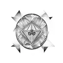 A blackwork tattoo featuring iconic video game symbols intertwined with intricate bicycle gears tattoo design idea