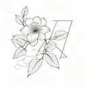 A delicate flower intertwined with the number 41 tattoo design idea