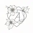 A delicate flower intertwined with the number 41 tattoo design idea