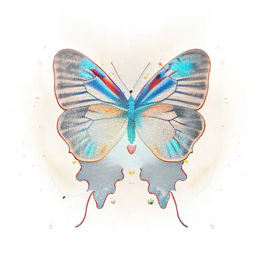 SWFL with a wave butterlies and a palm tree tattoo design idea