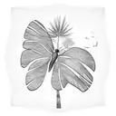 butterfly and palm tree tattoo design idea