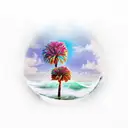 SWFL with a wave butterlies and a palm tree tattoo design idea