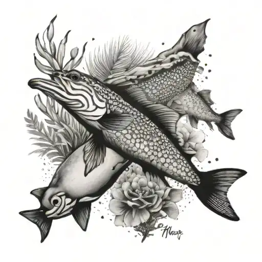 A tattoo inspired by the Mtjoy album cover, incorporating a Bahamas reef and the date 23/3 tattoo design idea