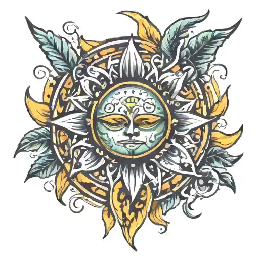 sublime sun psychedelic tattoo design idea
