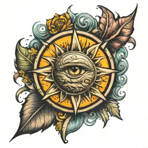 sublime sun tattoo design idea