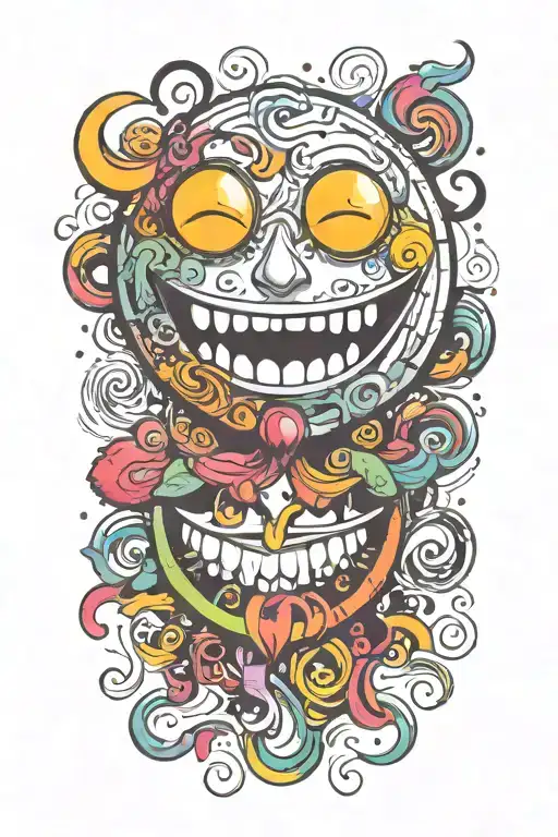 psychedelic smiley tattoo design idea