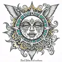 sublime sun psychedelic tattoo design idea